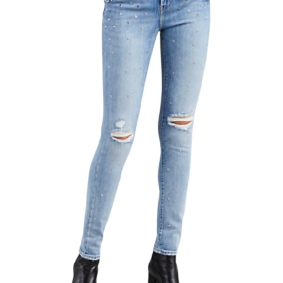 Levi’s 721 High-Rise Embellished Distressed Women's Jeans - Picture 1 of 6